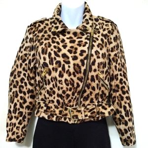 Zara Cheetah Print Cropped Jacket Size S
